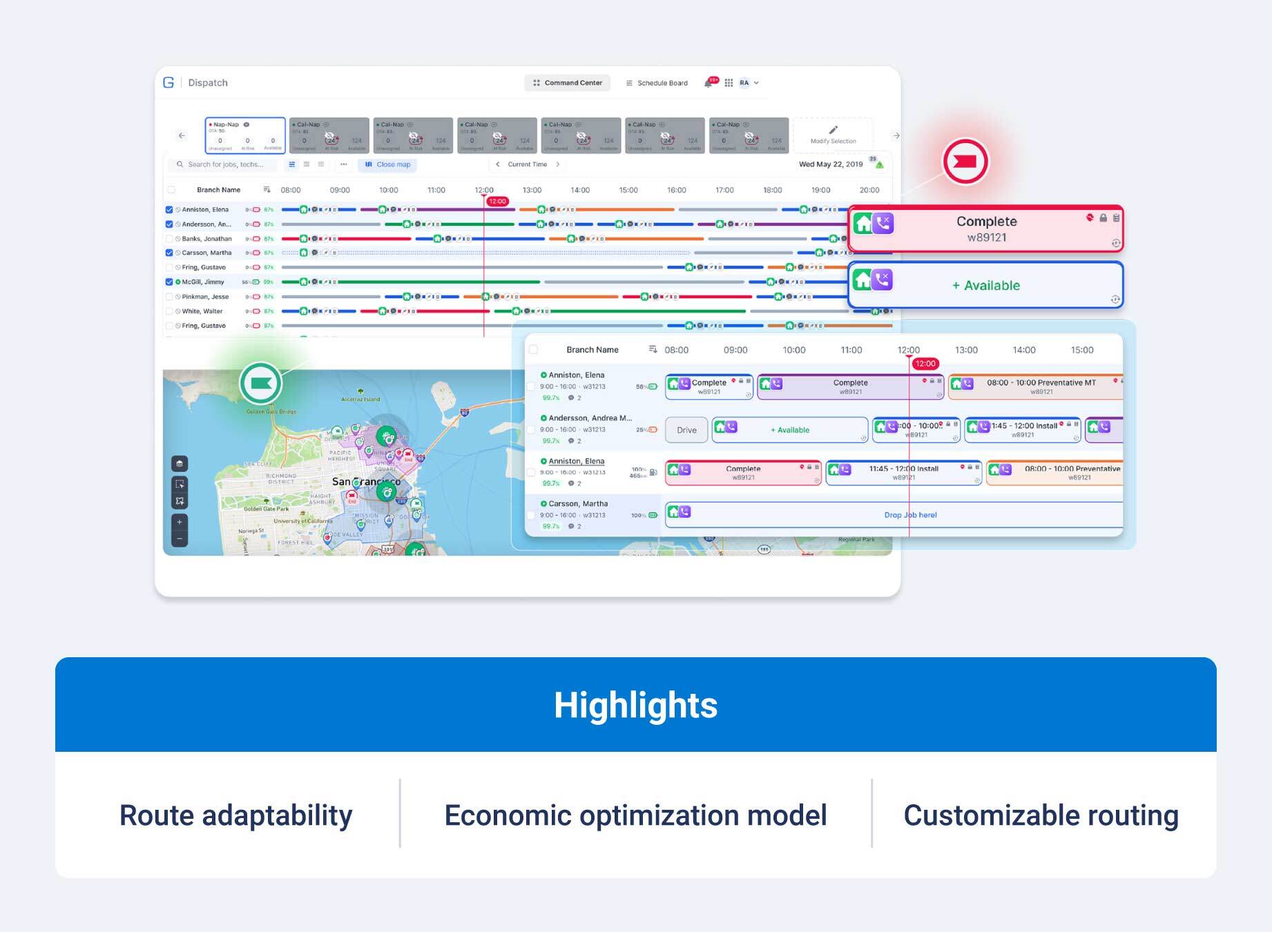 Geotab routing software and highlights.